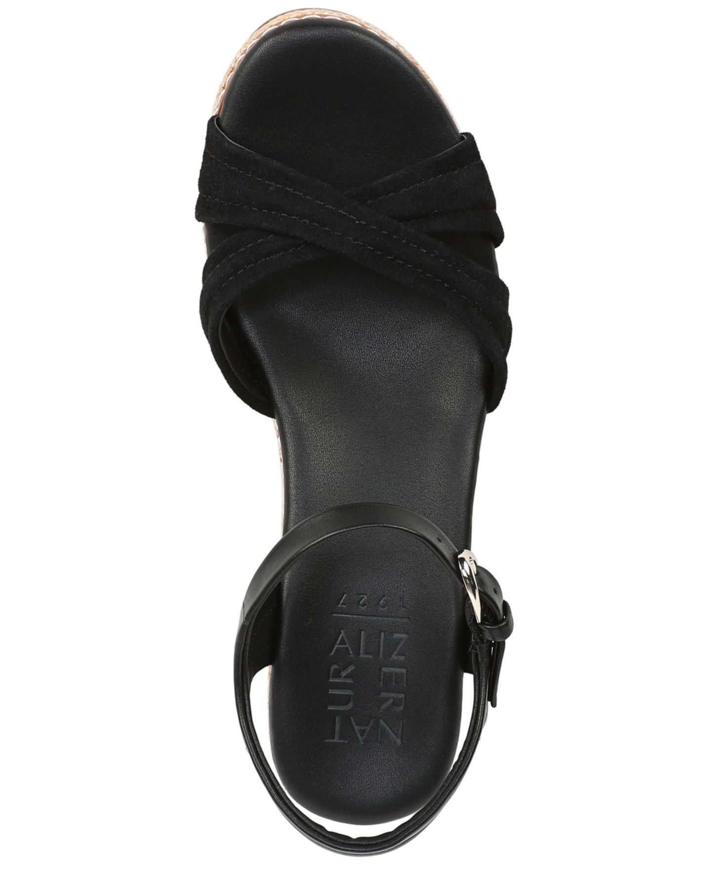 Женские сандалии Naturalizer Dovie Strappy Wedge Heel, цвет: Чёрный замшевый — фото 4