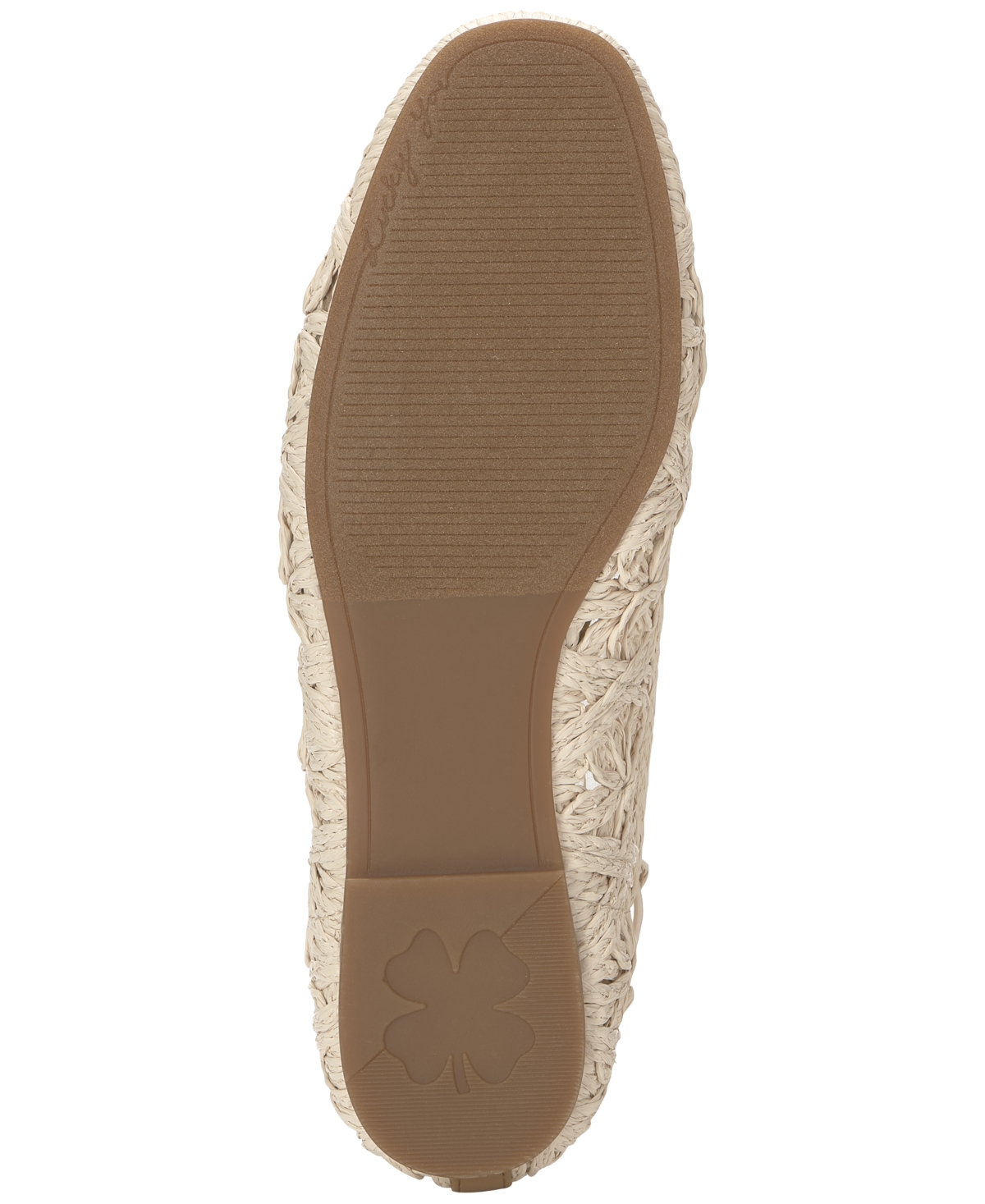 Lucky Brand Women's Tennyr Laced Criss-Cross Strap Raffia Ballet Flats