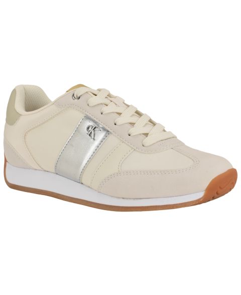 Женские кроссовки Calvin Klein Anora Retro Lace-Up, цвет: Бежевый / Серебряный