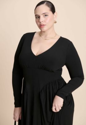Women's Plunge Neck Knit Dress