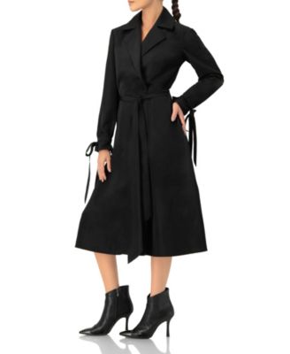 Women's Long Sleeve Wrap Midi Dress