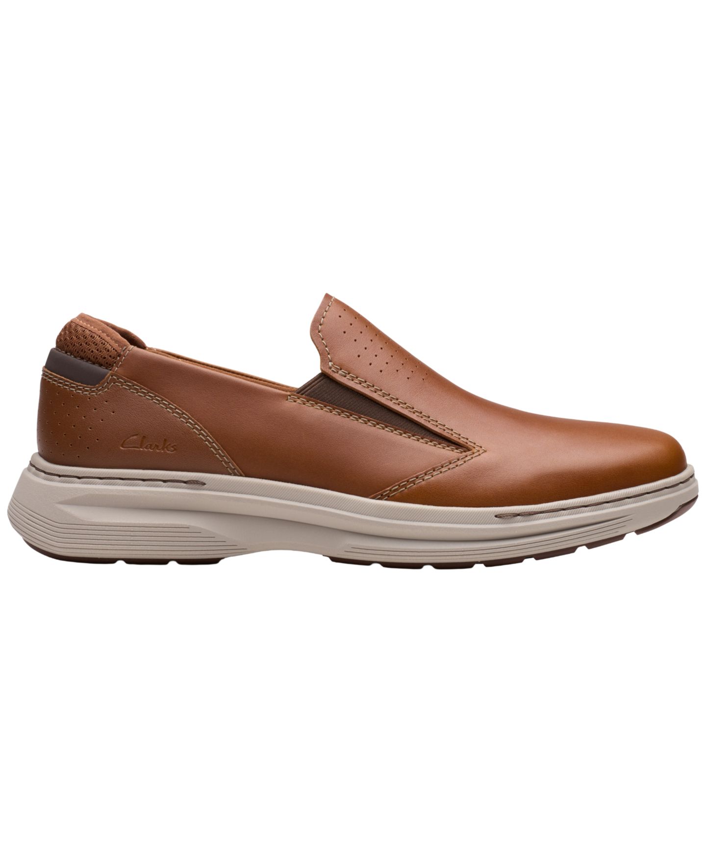 Мужские туфли Clarks Craftwell Round-Toe Slip-On, цвет: Рыжевато-коричневый кожаный — фото 2
