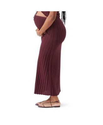 Maternity Ripe Charli Rib Knit Skirt Maroon