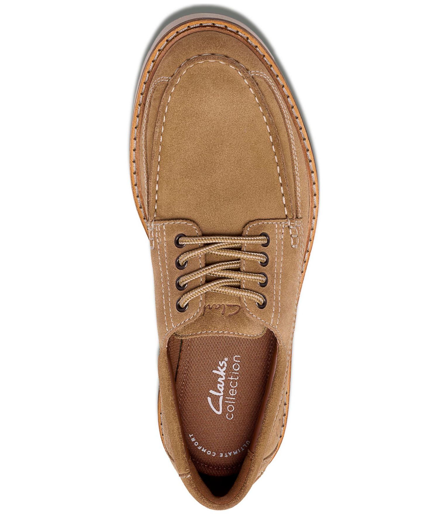 Мужские туфли Clarks Weltridge Lace-Up Moc, цвет: Песочный замшевый — фото 4