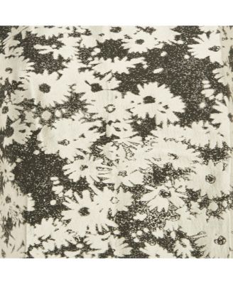 Women's Monochrome Floral Jacquard Blouse