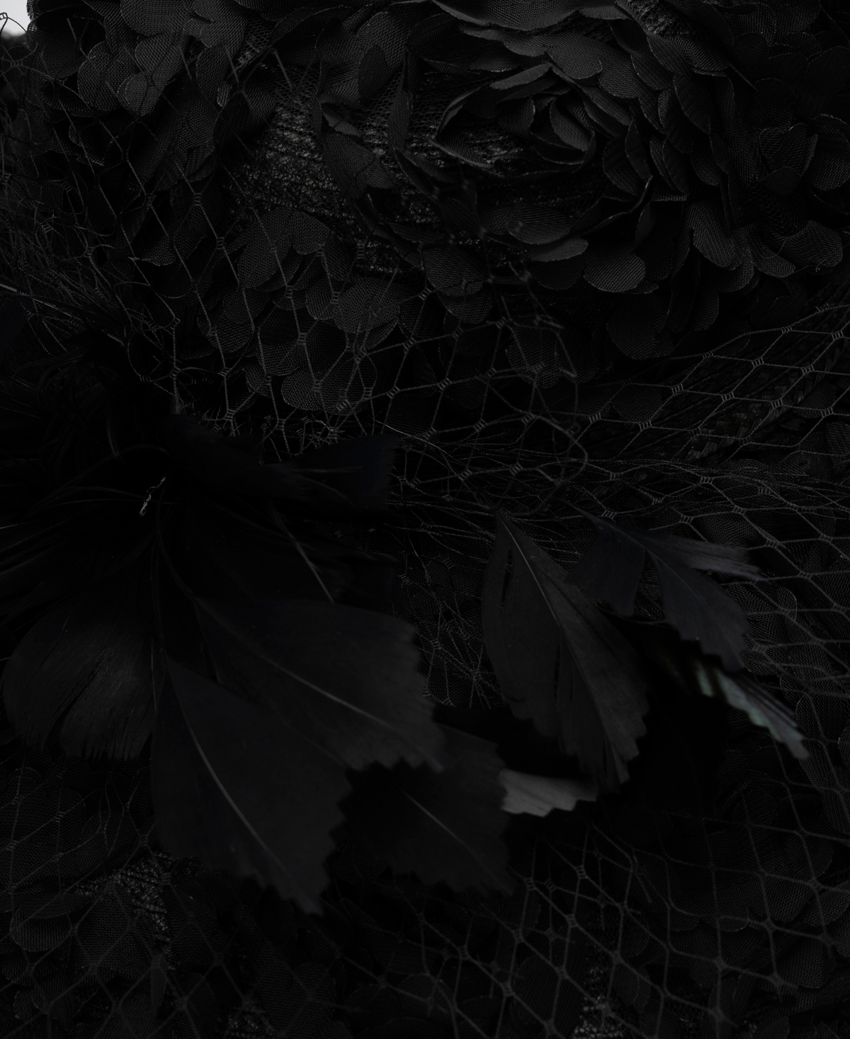 August Hats Rosette Overlay Wide Brim Hat