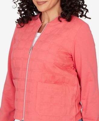 Petite Austin Quilted Knit Ribbed Jacket