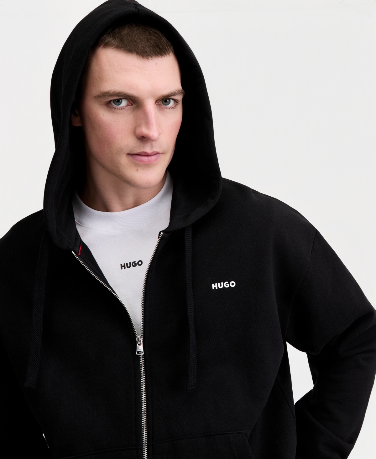 Hugo Boss Men's Dapo Logo Zip-Up Hooded Sweatshirt