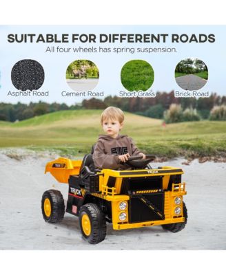 12V Kids Ride On Dump Truck with Electric Dump Bed