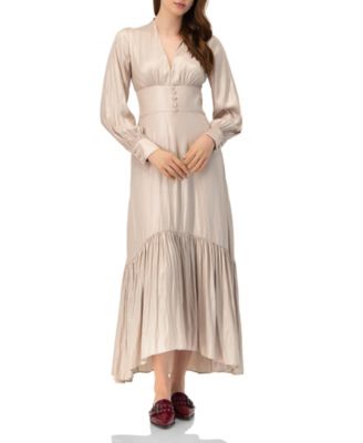Women's V-Neck Long Sleeve Maxi Dress