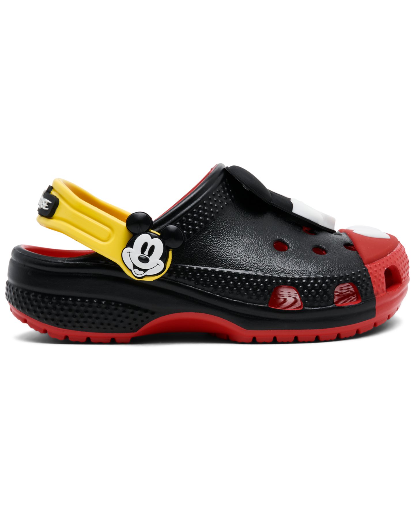 Сабо Crocs x Disney Mickey Mouse Classic Clogs from Finish Line для мальчиков-малышей, цвет: Чёрный / Красный — фото 2