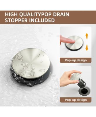 Widespread Bathroom Sink Faucet 8 Inch 2 Handle Solid Brass with Pop Up Drain