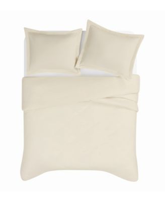 Solid Cotton Percale 3-Pc. Duvet Cover Set, King
