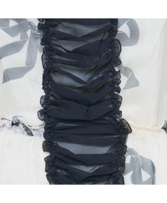 Women's Pre-Owned D&g Cream Bow Print Silk Ruffle Mini Dress