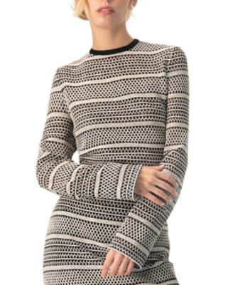 Women's Long Sleeve Knit Crop Top