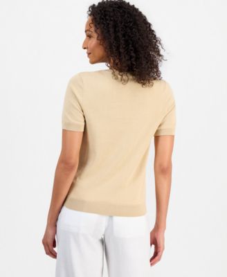 Women's Cotton Butterfly Round-Neck Sweater