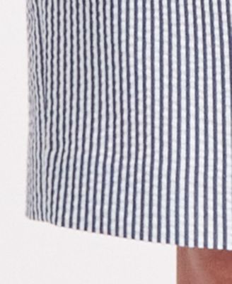 Women's Seersucker Tie-Sleeve 2 Piece Skirt Suit