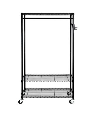 Garment Rack with Adjustable Shelves with Hooks