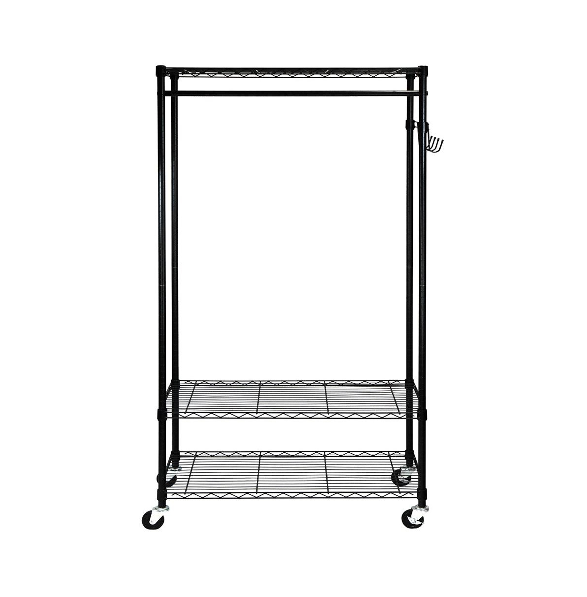 Oceanstar Garment Rack with Adjustable Shelves with Hooks