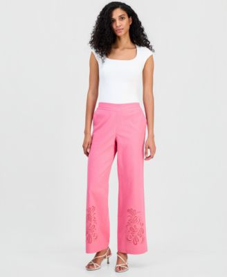 Women's Pull-On Embroidered Pants