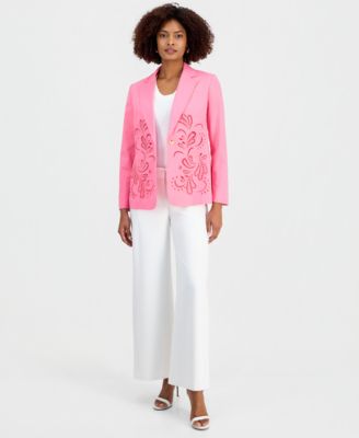 Women's Embroidered One-Button Jacket