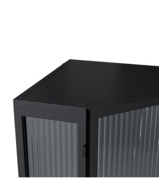 Streamdale Furniture Tempered Glass 3-Tier Floor Corner Cabinet