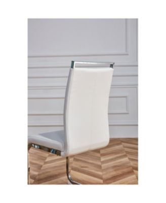 PU Leather Dining Chairs - Set of 4 - White