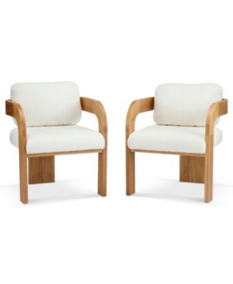 White Boucle Dining Chairs - 2 Pack