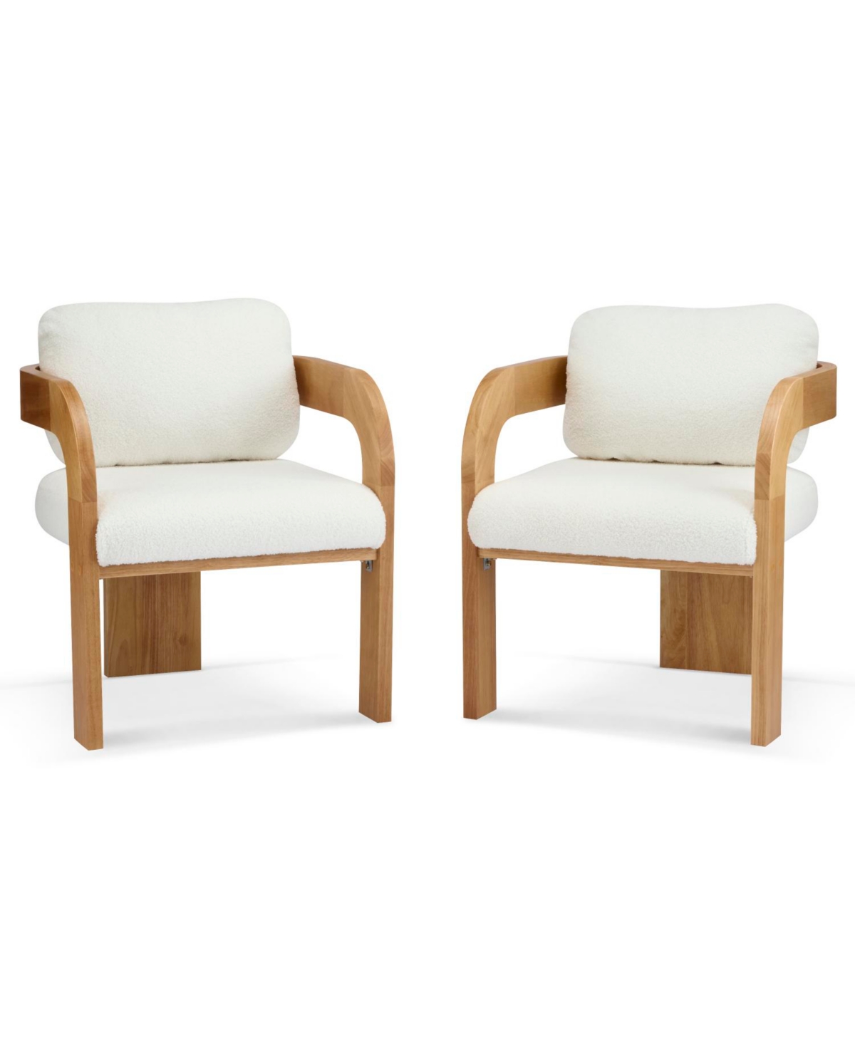 Streamdale Furniture White Boucle Dining Chairs - 2 Pack