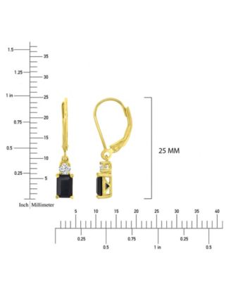 Onyx (1.22 ct. t.w.) and White Topaz (0.26 ct. t.w.) Dangling Earrings in 14k Yellow Gold