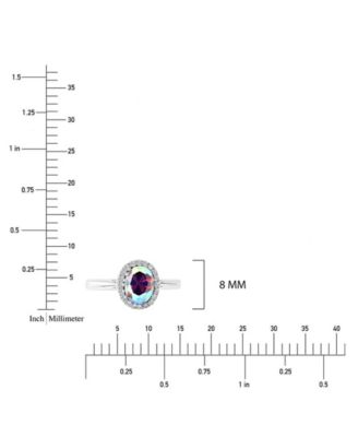 Aurora Borealis (2.3 ct. t.w.) and Cubic Zirconia (2.3 ct. t.w.) Oval Engagement Ring