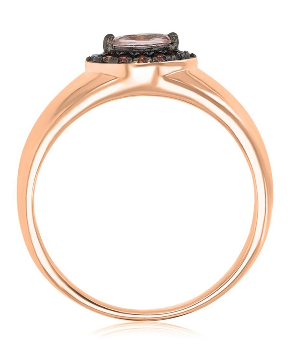 Macy's Morganite (0.48 ct. t.w.) & Coffee Cubic Zirconia Ring 14k Rose Gold Over Sterling Silver