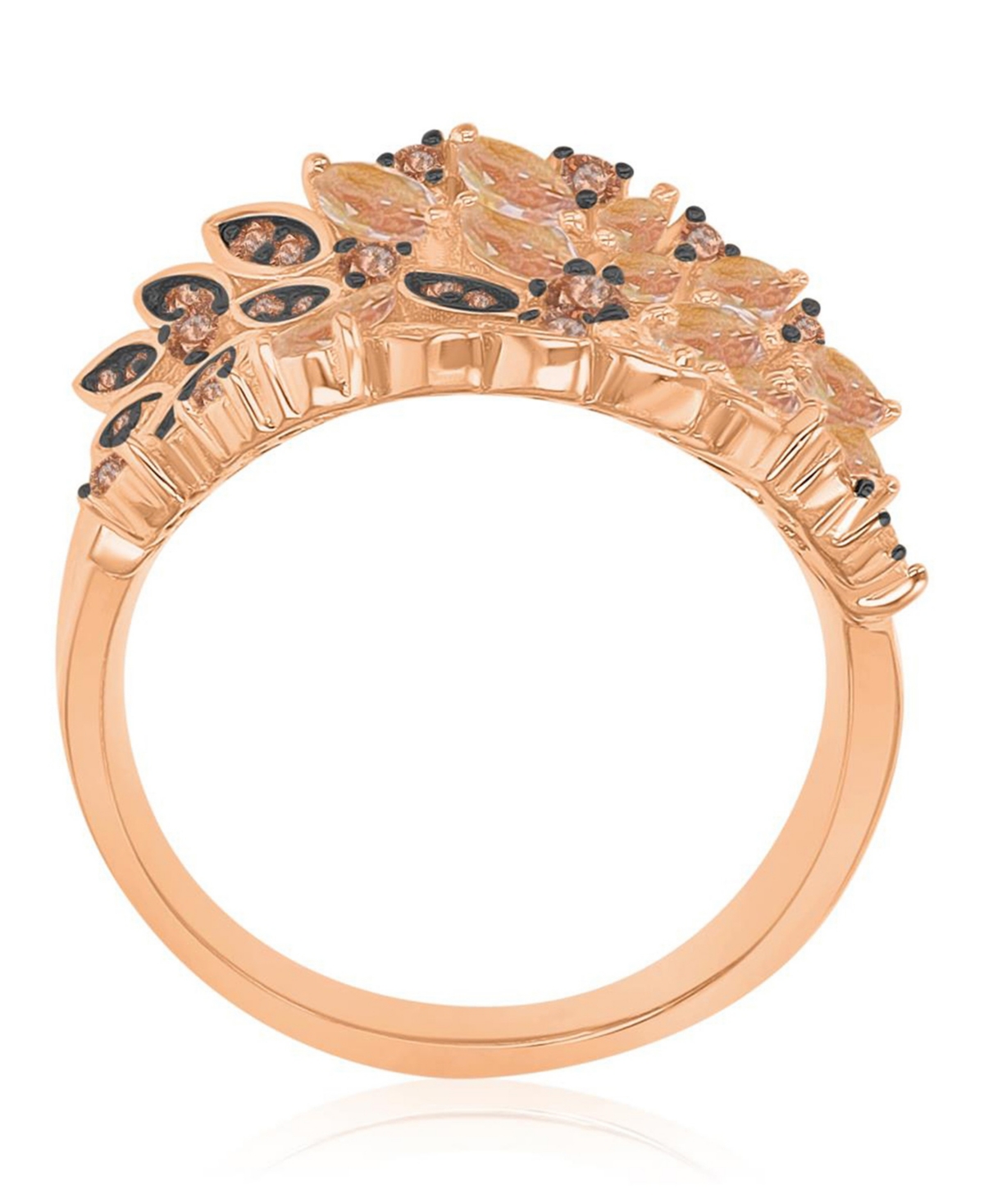 Macy's Morganite Blossom (1.02 ct. t.w.) & Cubic Zirconia (0.73 ct. t.w.) Ring in 14k Rose Gold Over Sterling Silver