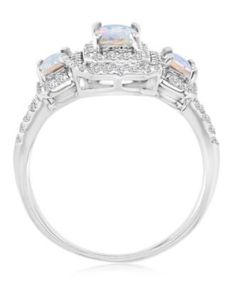 Emerald Aurora Borealis (2.51 ct. t.w.) & Cubic Zirconia (2.51 ct. t.w.) Ring in Rhodium Over Sterling Silver