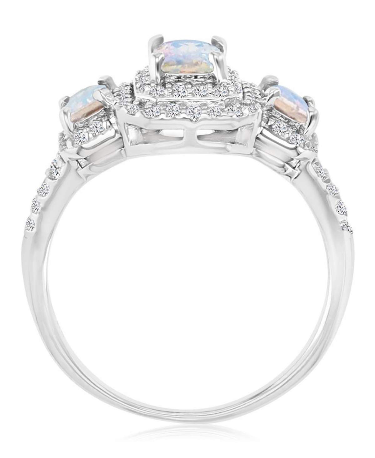 Macy's Emerald Aurora Borealis (2.51 ct. t.w.) & Cubic Zirconia (2.51 ct. t.w.) Ring in Rhodium Over Sterling Silver