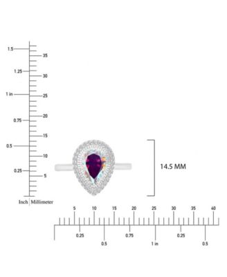Cubic Zirconia (2.56 ct. t.w.) and Aurora Borealis (2.56 ct. t.w.) Pear Halo Ring