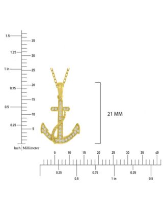 Diamond (0.098 ct. t.w.) Anchor Necklace in 10k Yellow Gold