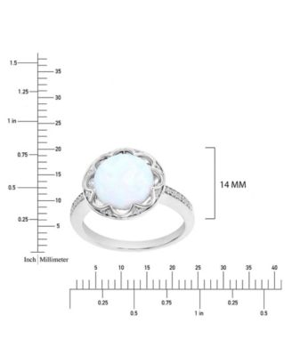 Opal & Diamond (0.048 ct. t.w.) Circle Ring