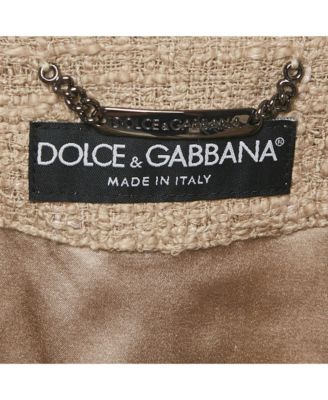 Women's Beige Denim Trim Tweed Jacket