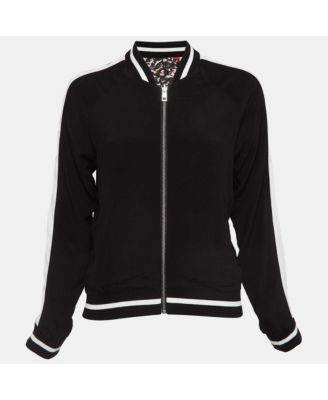 Women's Pink/black Printed Crepe Reversible Billy Leo Jacket