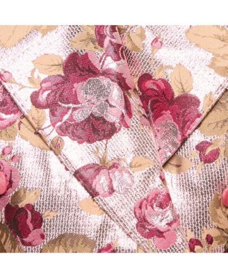 Women's Pink Floral Lurex Jacquard Crop Jacket