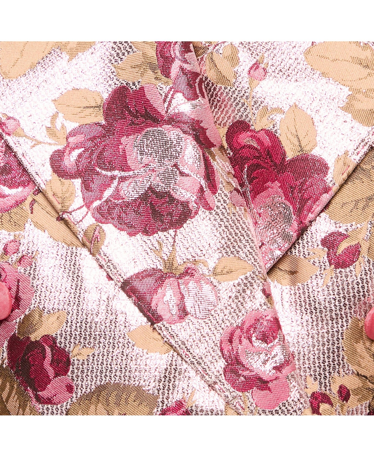 Pre-Owned Dolce & Gabbana Women's Pink Floral Lurex Jacquard Crop Jacket