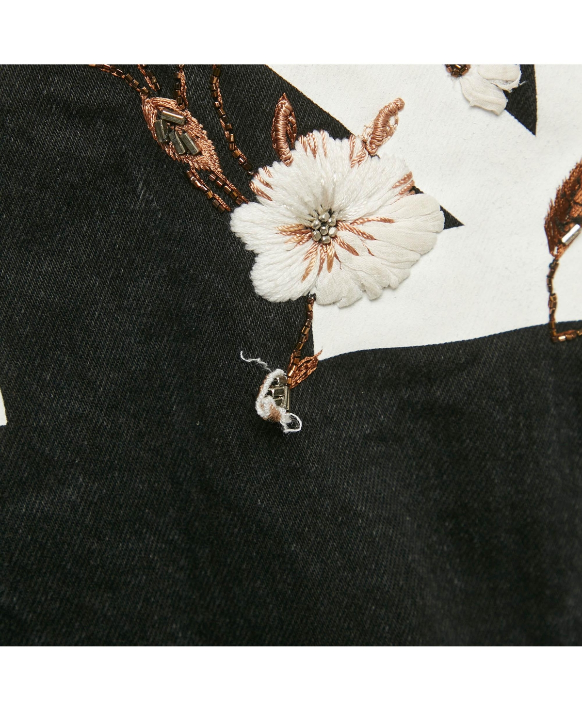 Pre-Owned Off-White Women's Black Embroidered Denim Button Front Jacket