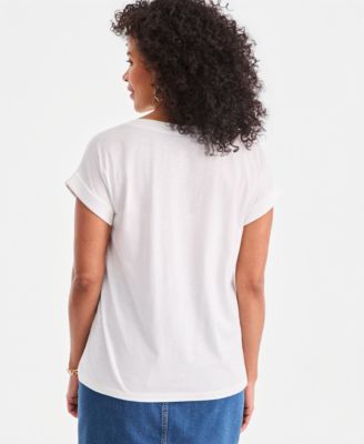 Women's Trapunto Knit Boat-Neck Top