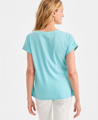 Women's Trapunto Knit Boat-Neck Top