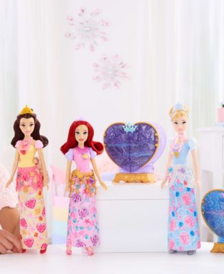 disney princess doll and dress set Disney Store Belle Princess Doll Ball Gown dress Set Beauty & Beast jewelry  lot