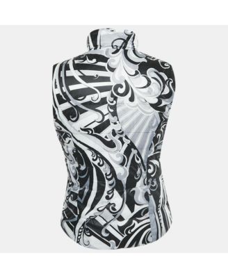 Women's Purple/black Printed Nylon Down Vest