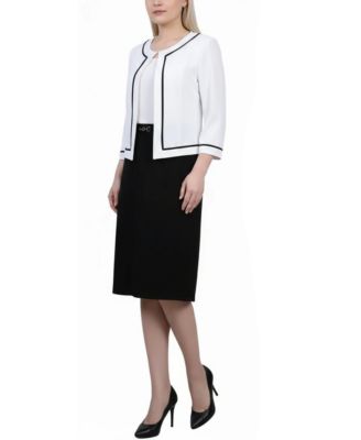 Petite 3/4 Sleeve 2 Piece Dress Set