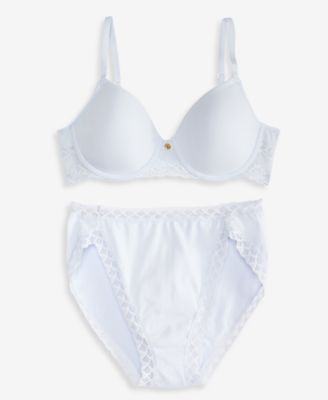  Women's Bliss Perfection Contour Underwire Bra & Bliss Lace-Trim Cotton French-Cut Brief Underwear