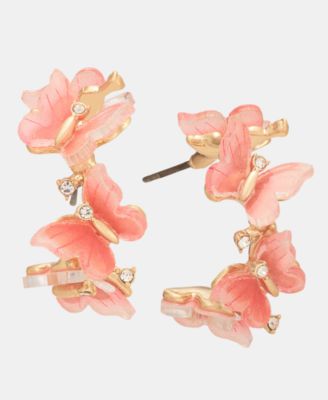 Colored Butterfly Hoop Earrings